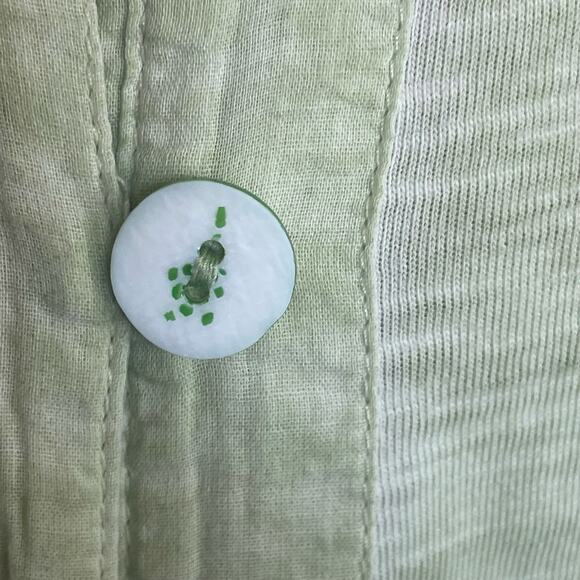 Soft Surroundings Pale Green Tunic Length Tank Top MEDIUM Button Adorned Summer - Picture 7 of 7